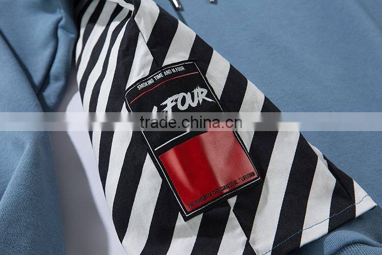 Wholesale Contrast color Stripe Long sleeve hoodie