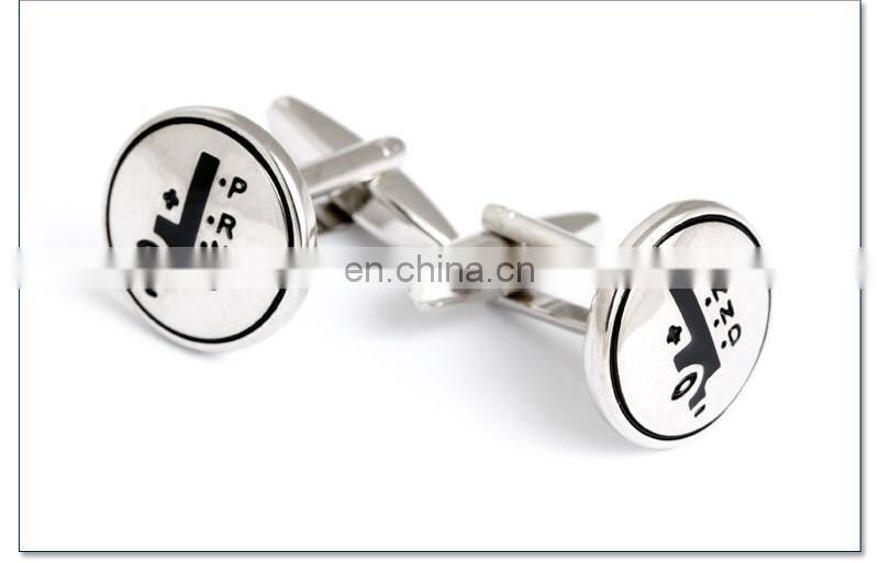 Popular Silver Automatic Car Gears Men Cufflinks