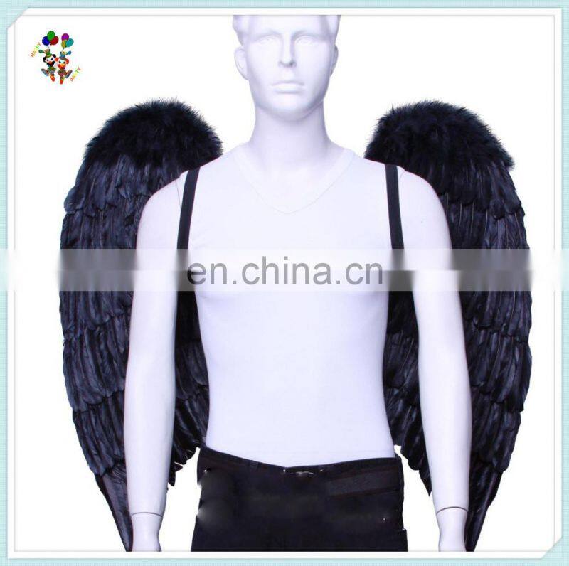 Adult Party Costume Cheap Large Black Feather Angel Wings HPC-0867