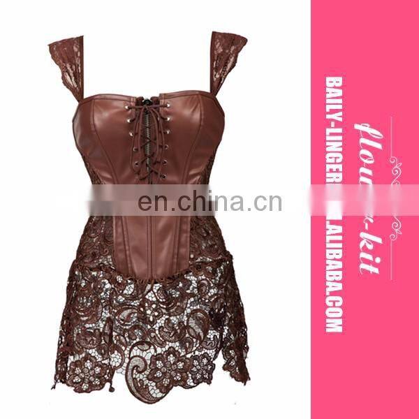 Sexy Skeleton With Heart Floral Print Black Cotton Push Up Bustier Corset