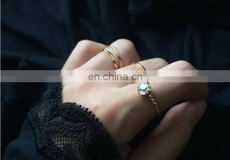 4PCS/Set Gold plated Minimalist Pearl Diamond Mix Design For Women Knuckle Ring Set