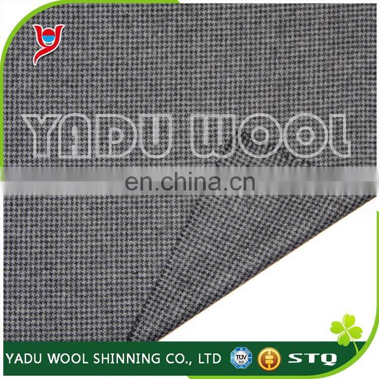 2017 Autumn Wholesale Reasonable Price Houndstooth Gray and Black Dense Pattern Thermal Woollen Overcoat Hoodie Fabric