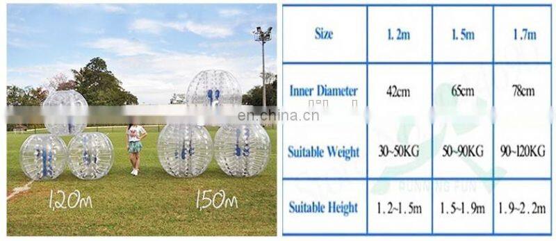 Factory Price PVC/TPU body inflatable bumper ball for adult ,human sized hamster ball