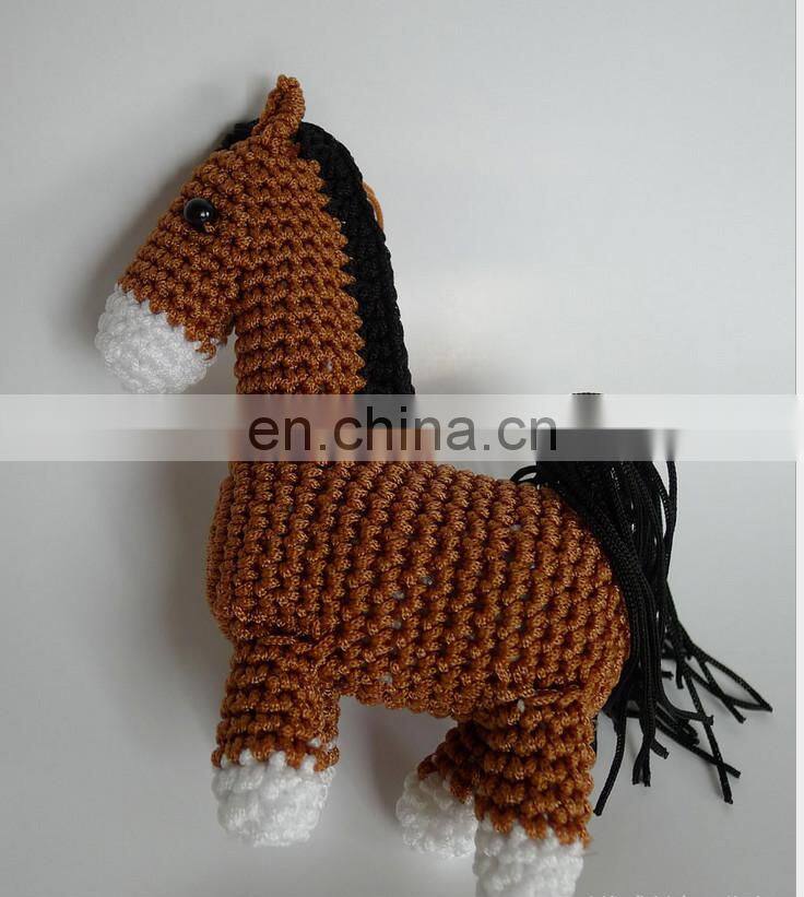 Hot-saleing stuffed woven fabric, with knit and crochet fabricsKnit Horse, Hand Crochet Animal Toys
