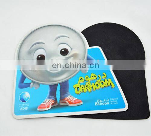 Customized die cut shape printed non-slip mouse mat pvc