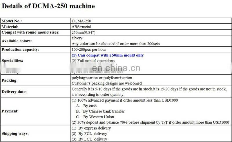Factory price for sale plastic handed machine for button DCMA-250