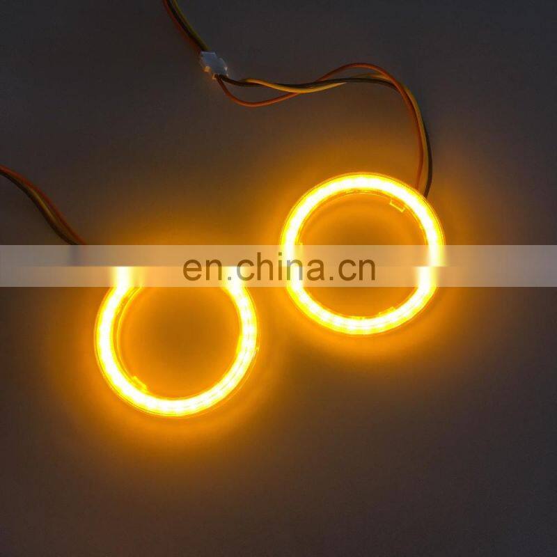 dual color COB LED angel eye halo ring white yellow