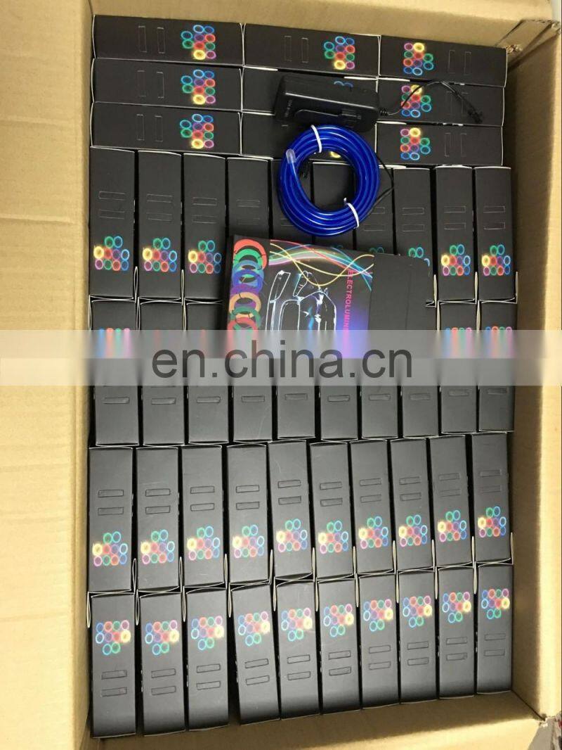 Car EL Wire with belt sound active flashing Kit Set