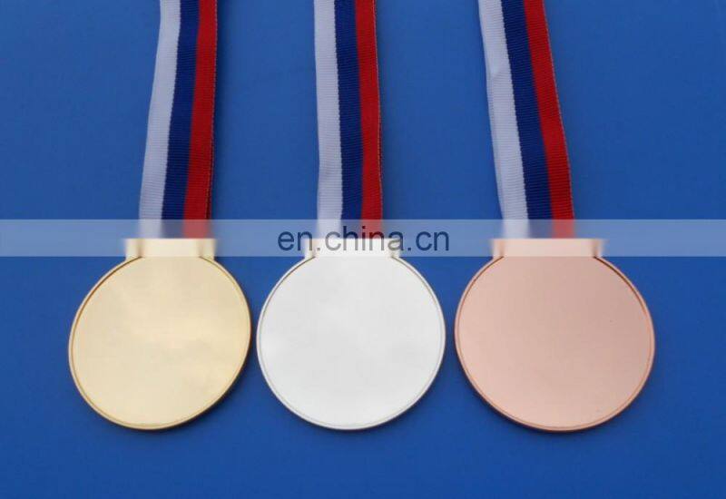 Medal Hanging Ribbon Medallion 2.5 inches Blank Gold Medals Custom