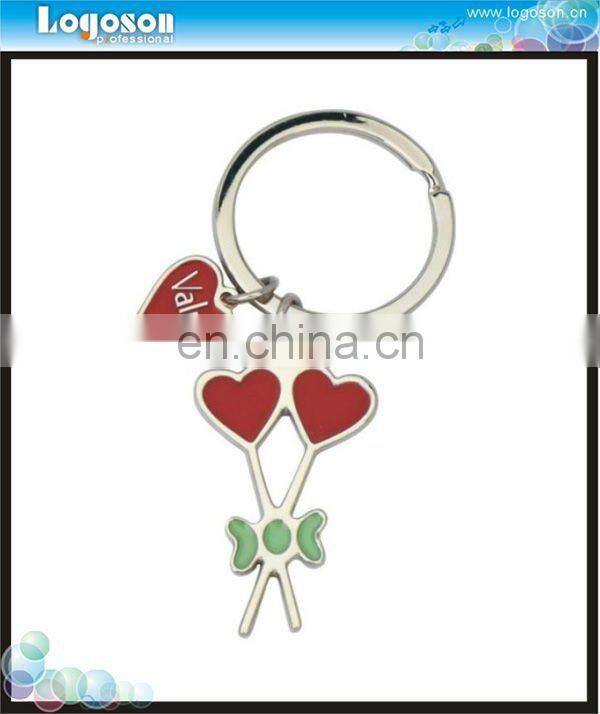 Charm flower and heart shape keyring for girls