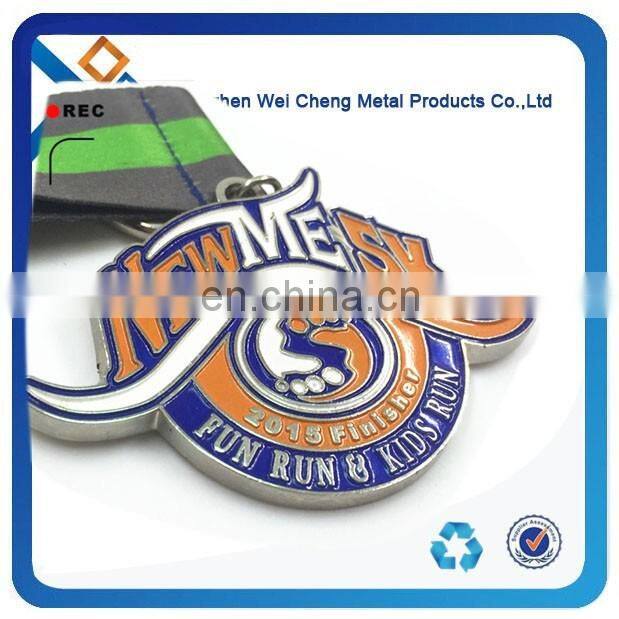 Custom cheap promotional metal souvenir ribbon medal