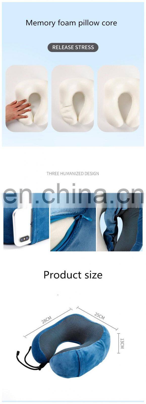 Cooling Set Eye Mask Neck support pillow Cushion 3 in1 U Shape soft Memory Foam Travel Neck Pillow