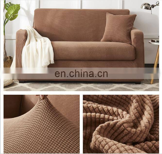 Checked cover Easy-Going Fleece Stretch Sofa Slipcover Spandex Non-Slip Soft Couch Sofa Cover, Washable Furniture Protector