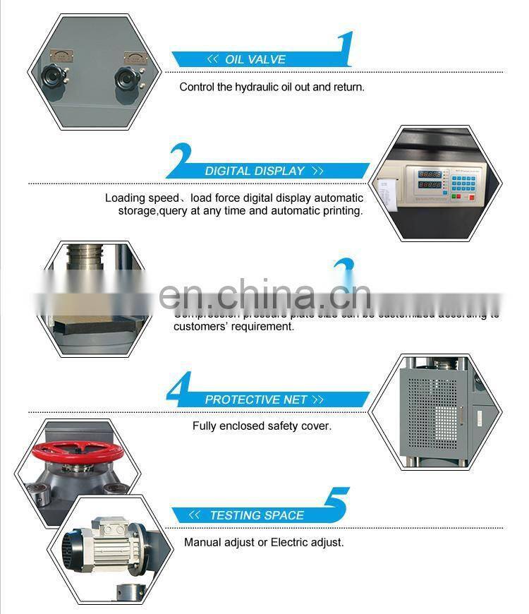 New design brick test instrument 300 ton hydraulic machine 2000kn manual compression testing machines with low price