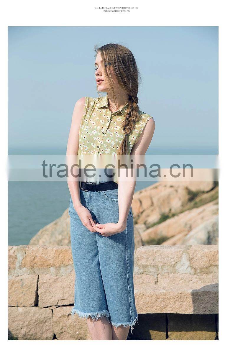 Classic Vintage Chiffon Sleeveless Women Shirt