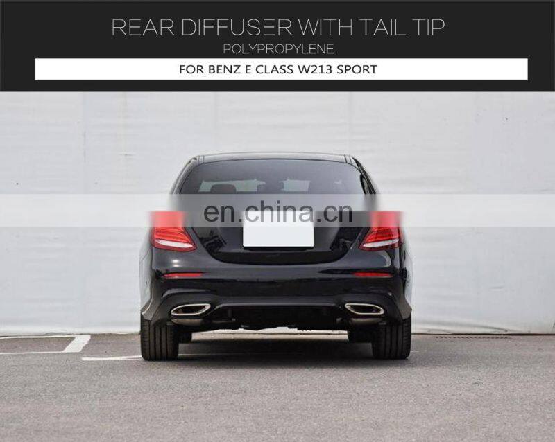 Rear Diffuser With Black Exhaust Tip For Benz E Class W213 Sport Model with black exhaust