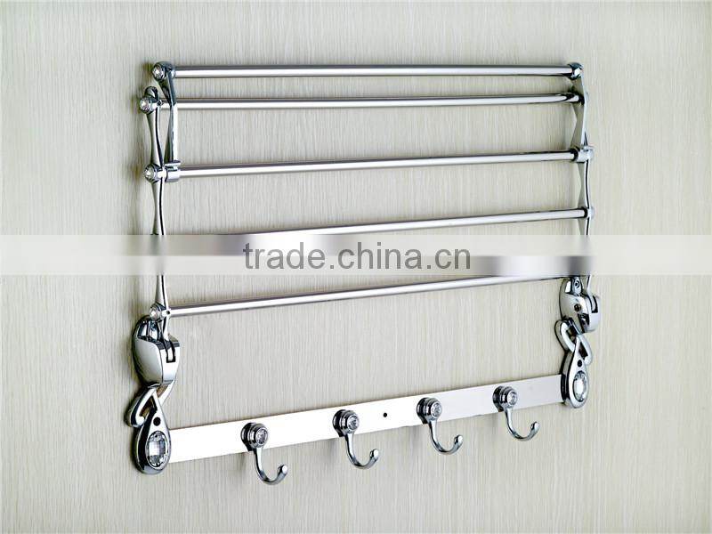 Wesda chaoan 90 degree rotation hot sale stainless bathroom accessories towel shelf.A166