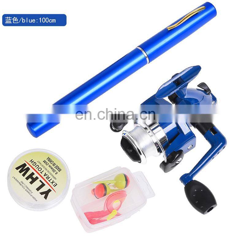 Fishing Rod Reel Combo Set Mini Telescopic Portable Pocket Pen Fishing Rod Pole + Aluminum Alloy Reel + Lures Baits + Jig Hooks