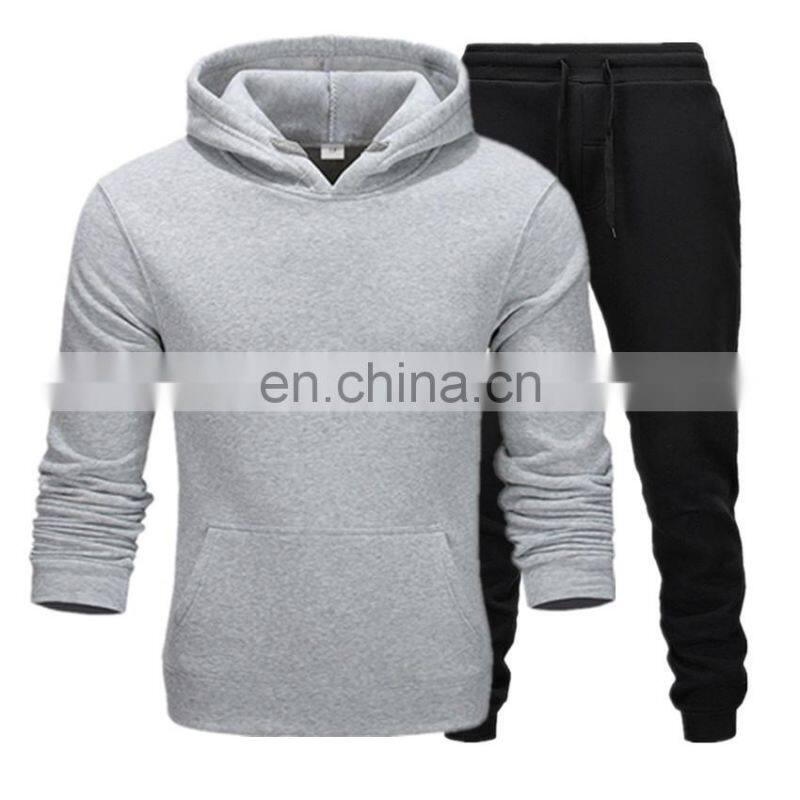 Men's and women's sweater sports hoodie plus size training fitness jogging suit 2-piece custom printing