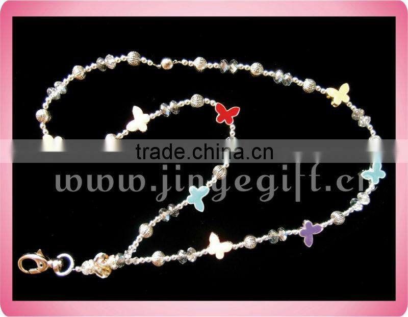 Promotional Lanyard Strap Crystal Keychain Beaded Lanyard