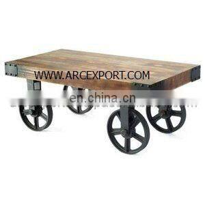 wooden cart table