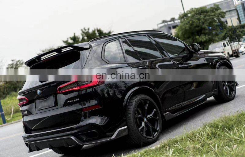 Runde Carbon Fiber Material Black Samurai Style Front Lip Rear Lip Side Skirt Grille Top Wing Spoiler For BMW X05 G05 Body Kit