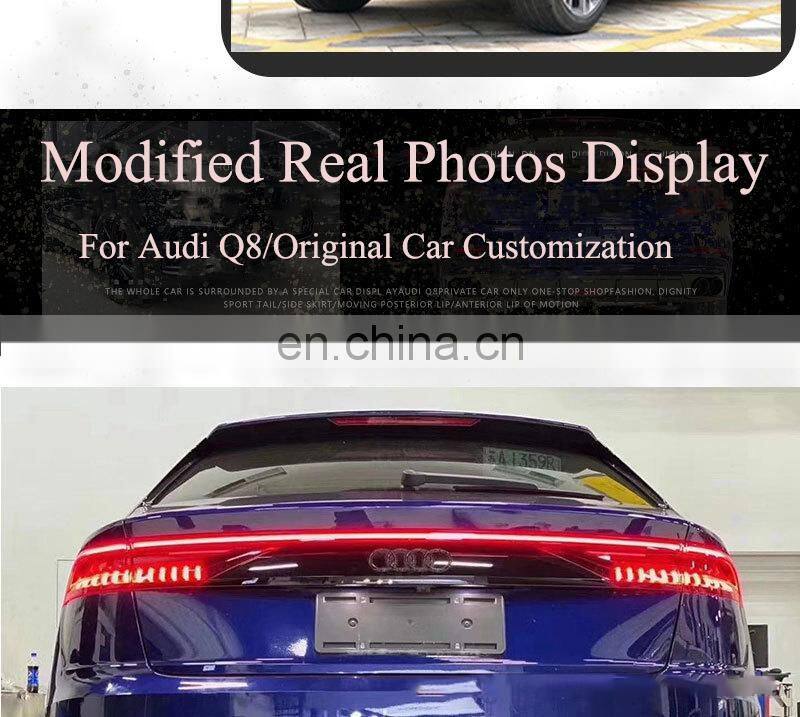 Runde Car Modification For 2021 Audi Q8 upgraded Carbon Fiber Sports Style Body Kit Front Lip Rear Lip Side Skirt Tail Spoiler