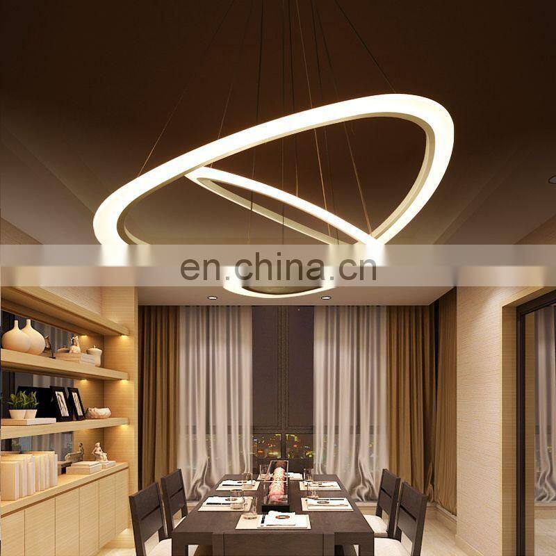 high lumen decorative circle hanging light modern acrylic vintage color changing led chandeliers pendant lights lamp