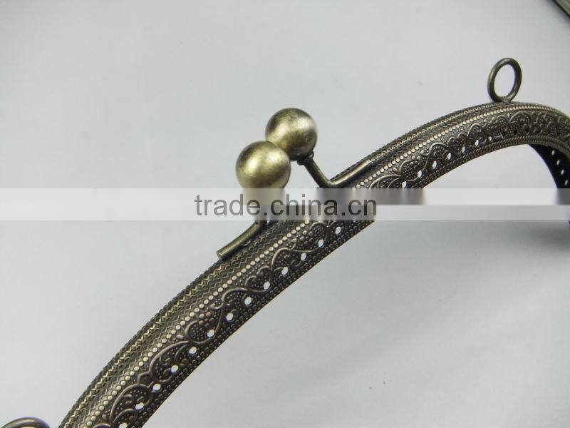 NEW!Antique Brass Metal Sewing Purse Frame China Direct Supplier DIY Purse Frame With Clasp Loop