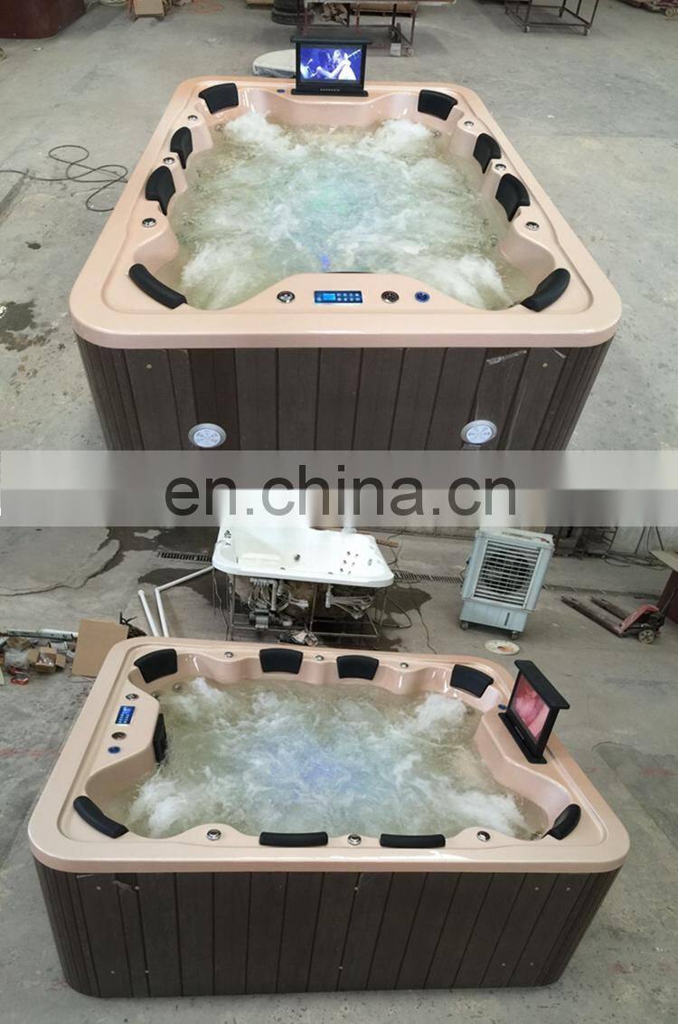 japanese high quality best commercial balcony 8 person outdoor hot tub spa extra large with tv