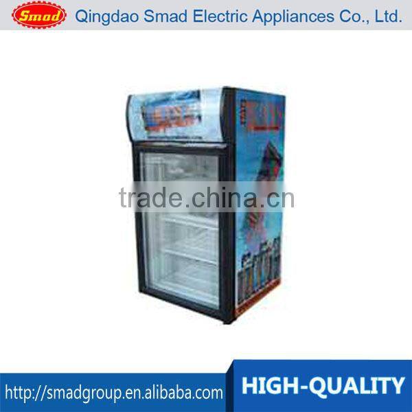 80L glass door mini fridge, mini refrigerators showcase with lamp