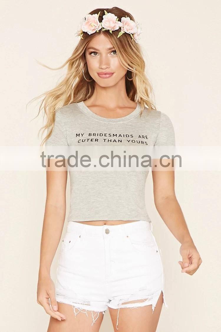 New fashion printed crop tops cotton tops ladies tops women tops