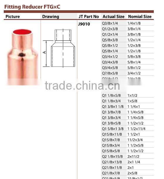 cheap UPC NSF Copper Pipe Fitting, Fitting Reducer FTG x C, J9010