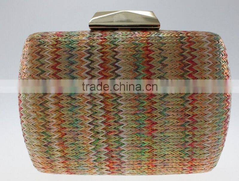 bestuiful woven fabric knitted pu clutch bag newest ladies handbags in stock