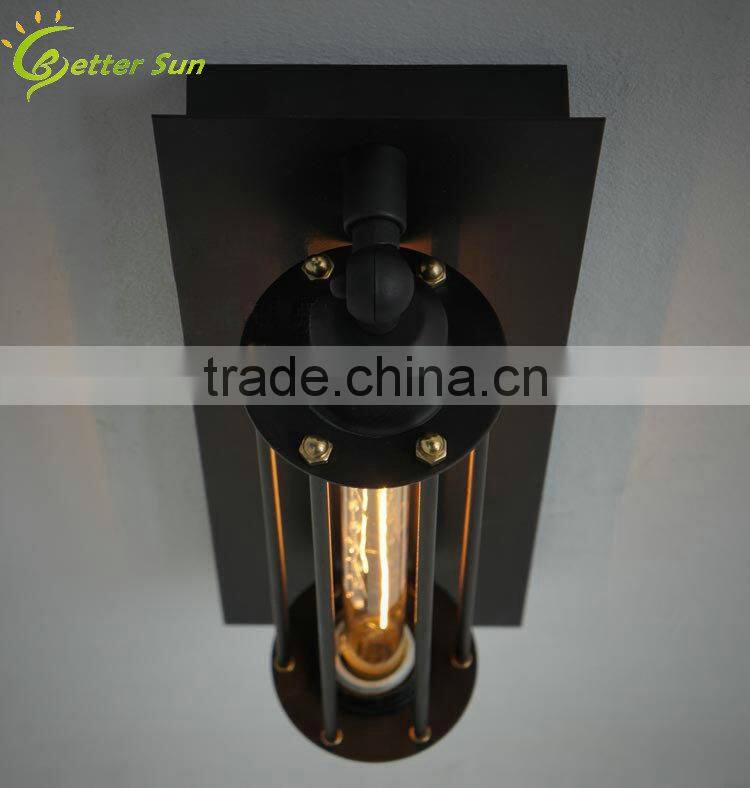 Gunmetal Grand Edison Caged Sconce Wall Lamp