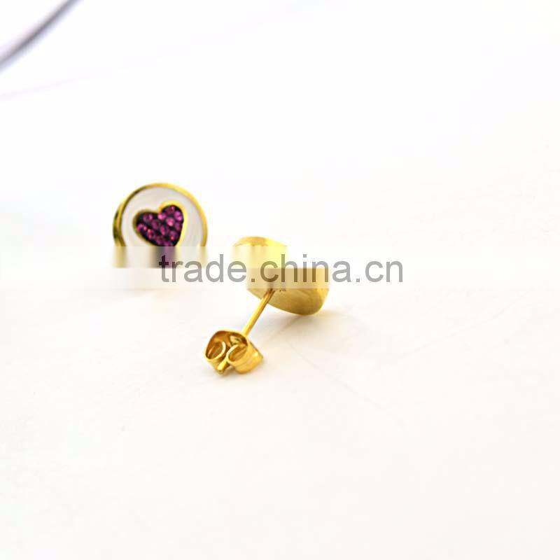 Stainless steel girlfriend heart pendant necklace earring red heart jewelry