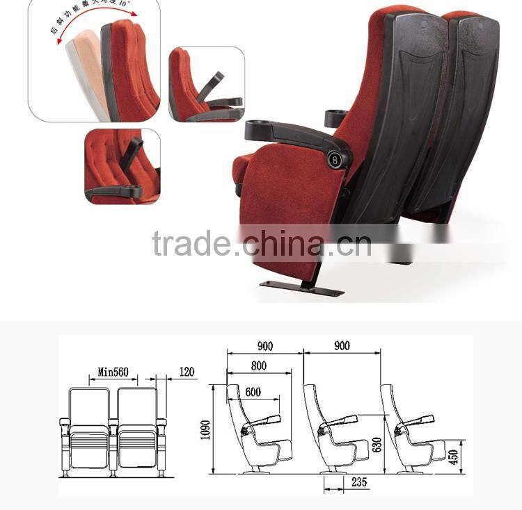 Comfortable durable cinema chair cinema seating price table