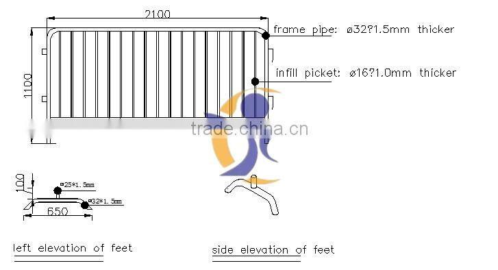 galvanized steel traffic crowd control barrier