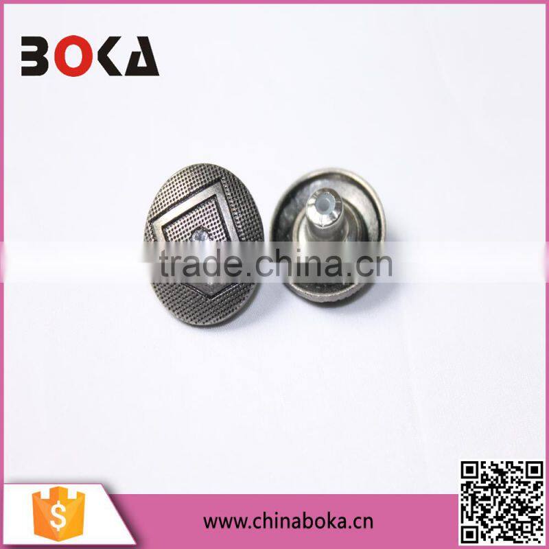 2015 yiwu hotsale cheaper price custom flatblack metal snap button, silver metal button for jean on factory direct selling