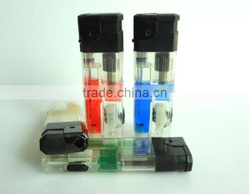 Plastic material color gas electronic cigarette lighter with led torch