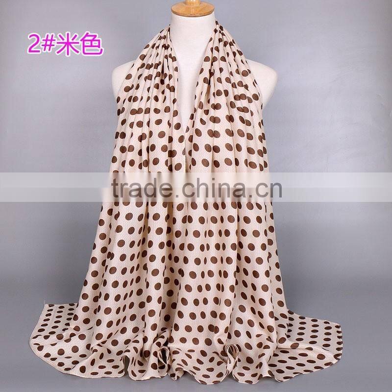Bulk Selling Fashion Cute Cotton Viscose Wave Polka Dot Scarf Shawl