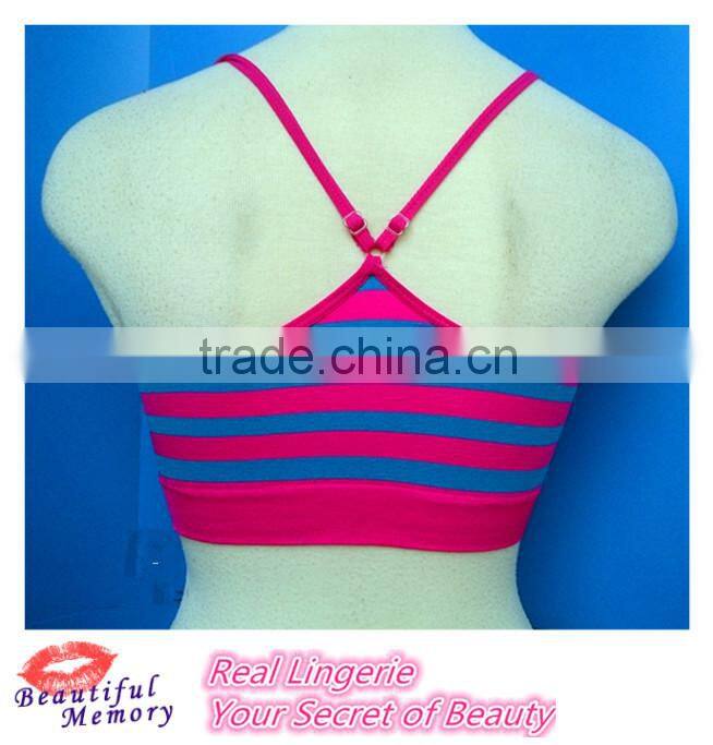 Fashion Seamless Sport Bra, Shdow Stripe Printed