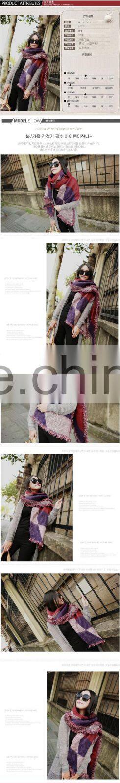 High Quality Star Favourite Warm Thick Winter Wool Scarf Lady Fashion Pashmina Shawl