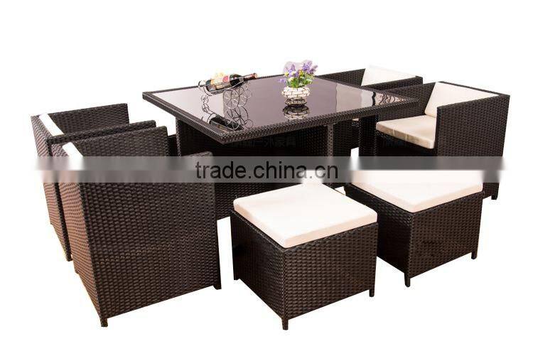 Classic Dining Table Set Wicker Garden Furniture Outdoor Cheap Wholesale Rattan Wicker Furniture