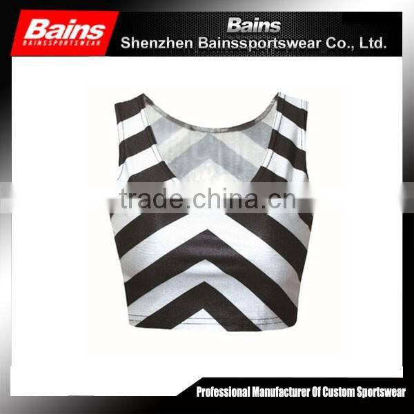 Custom sublimated ladies crop top plain,white and black crop tank top