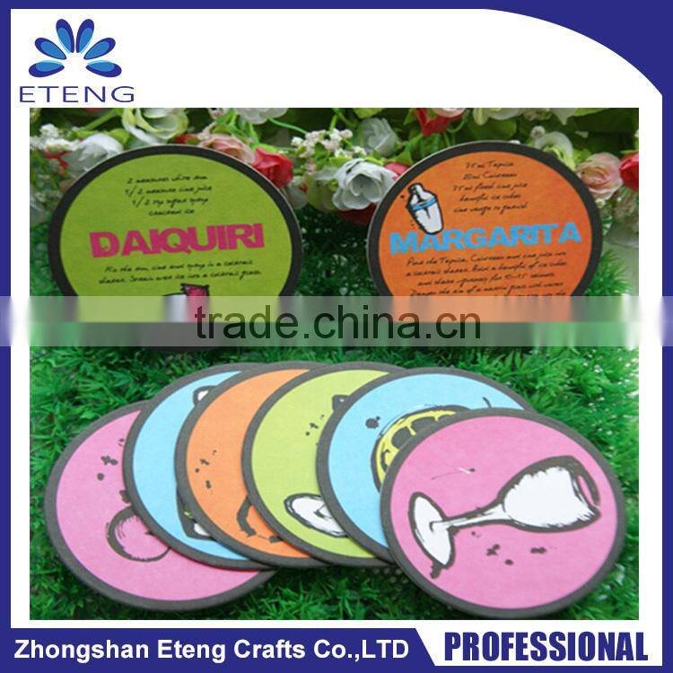 Promotion & Wholesale custom printing absorbent paper coffee coaster