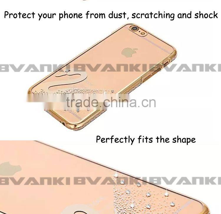 Novelties 2016 Mobiles Accessories Transparent Plastic Case Diamond Cases For iPhone 6 Phone Unlocked Original G4 Mobile Case