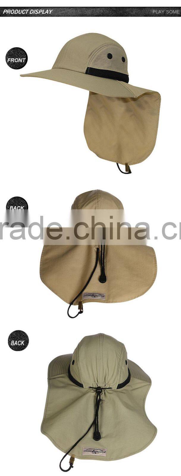 Stylish big brim 100% polyester bucket cap