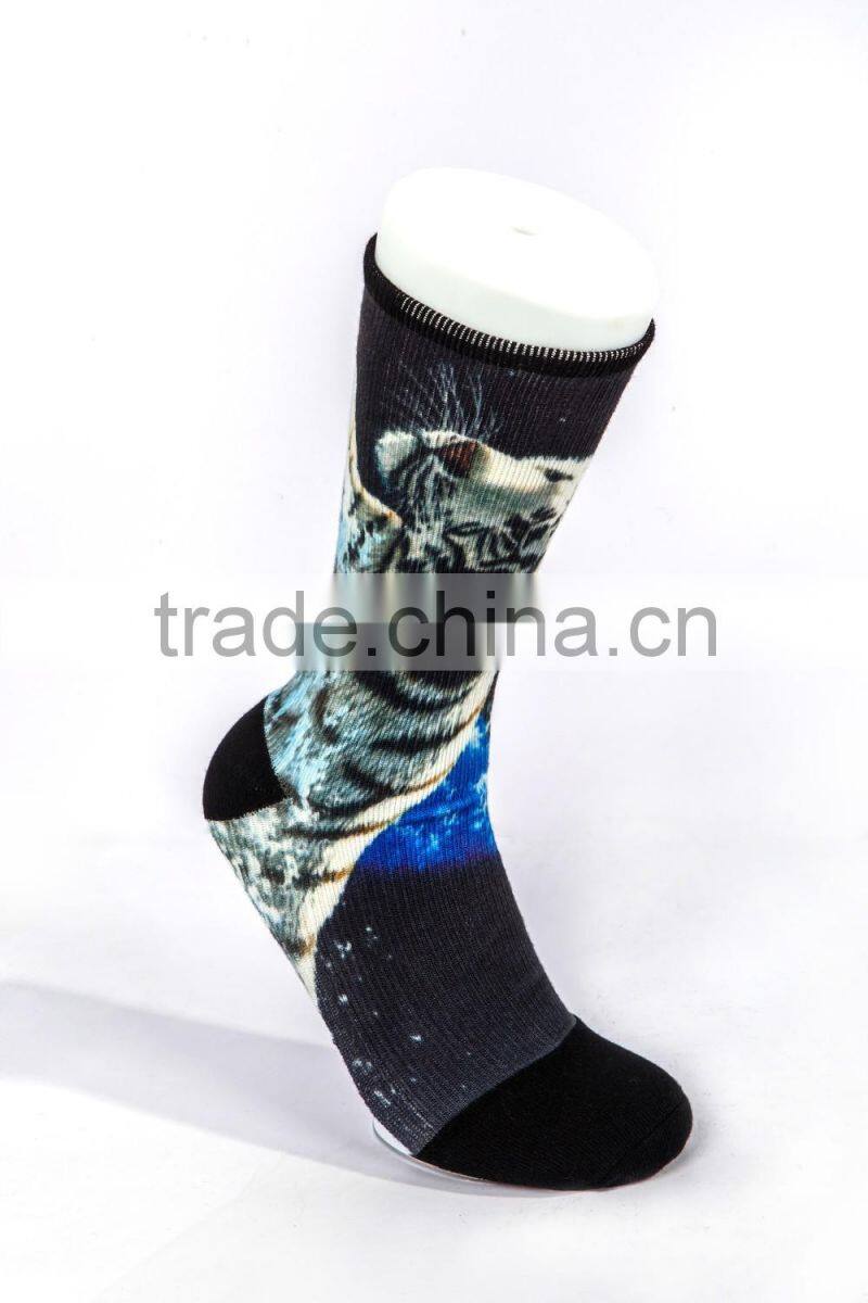 360 degree seamless digital printing brightly colored cartoon cotton socks
