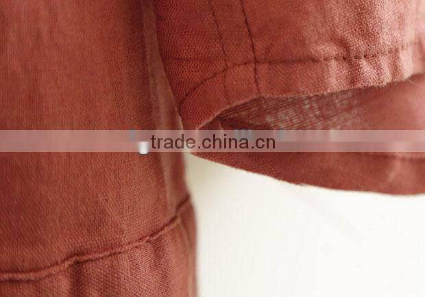 ladies cotton upright collar shirt solid color blouse